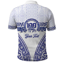 Personalised Queen Salote College Polo Shirt Kolisi Fefine 100th Anniversary Kupesi White LT14 - Polynesian Pride