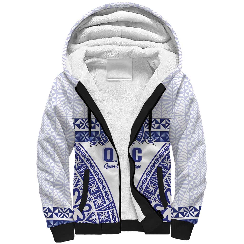 Personalised Queen Salote College Sherpa Hoodie Kolisi Fefine 100th Anniversary Kupesi White LT14 Unisex White - Polynesian Pride