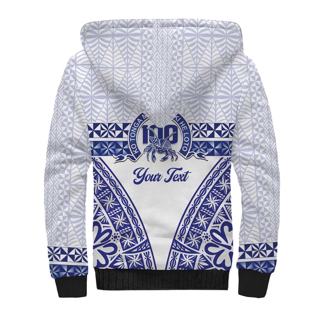 Personalised Queen Salote College Sherpa Hoodie Kolisi Fefine 100th Anniversary Kupesi White LT14 - Polynesian Pride