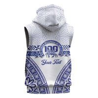 Personalised Queen Salote College Sleeveless Hoodie Kolisi Fefine 100th Anniversary Kupesi White LT14 - Polynesian Pride