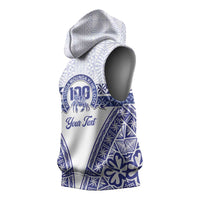 Personalised Queen Salote College Sleeveless Hoodie Kolisi Fefine 100th Anniversary Kupesi White LT14 - Polynesian Pride