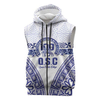 Personalised Queen Salote College Sleeveless Zip Hoodie Kolisi Fefine 100th Anniversary Kupesi White LT14 White - Polynesian Pride