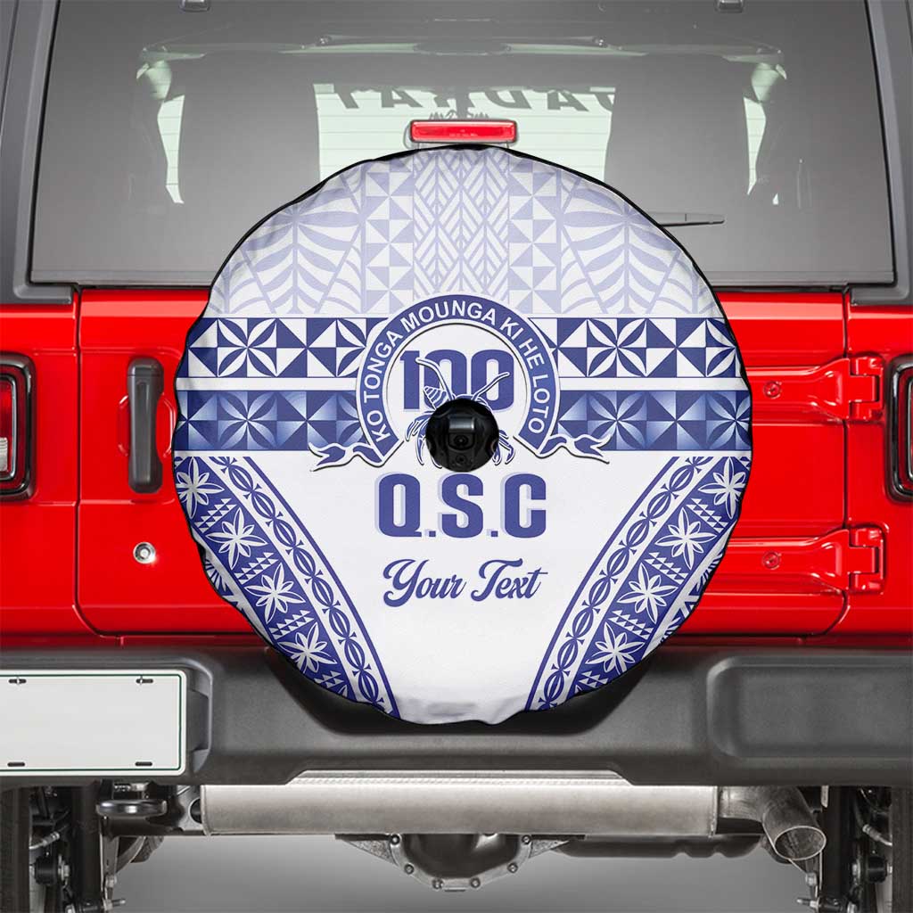 Personalised Queen Salote College Spare Tire Cover Kolisi Fefine 100th Anniversary Kupesi White LT14 - Polynesian Pride