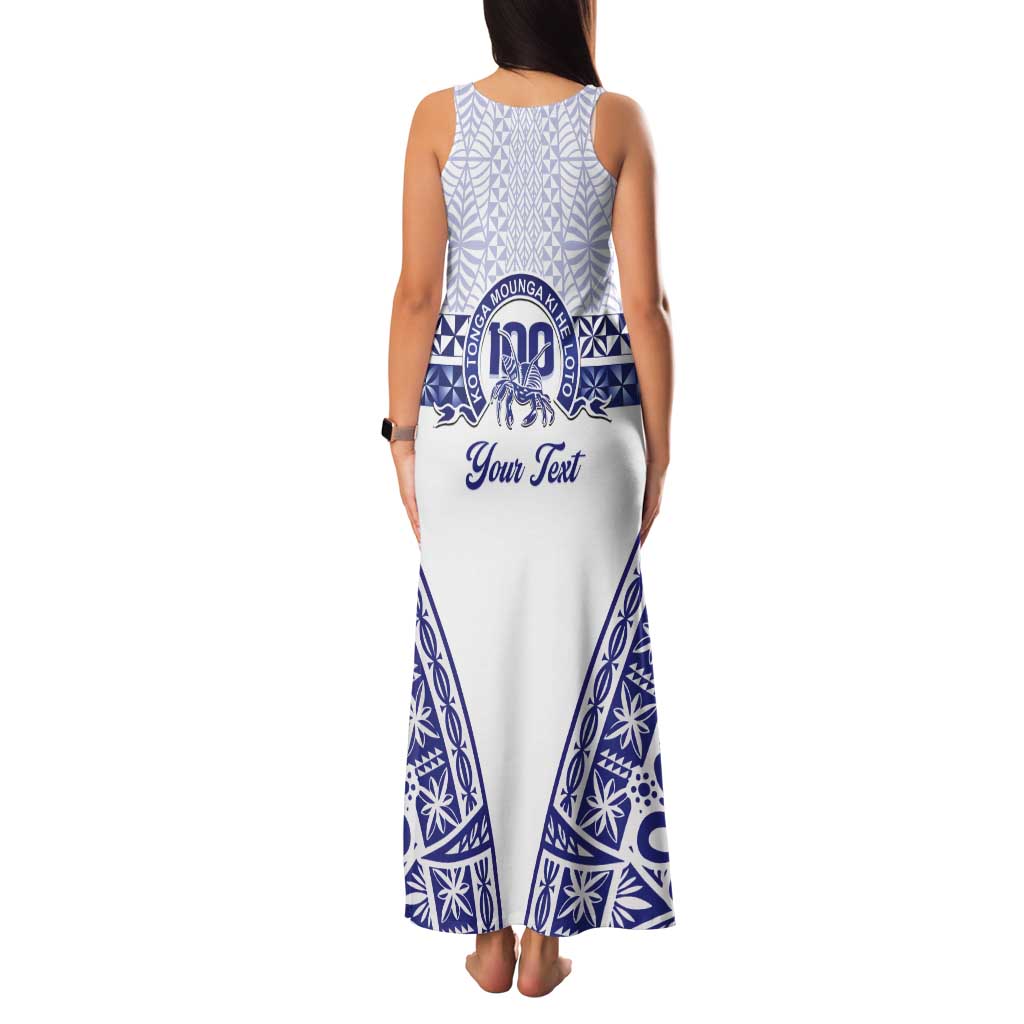 Personalised Queen Salote College Tank Maxi Dress Kolisi Fefine 100th Anniversary Kupesi White LT14 - Polynesian Pride