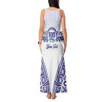Personalised Queen Salote College Tank Maxi Dress Kolisi Fefine 100th Anniversary Kupesi White LT14 - Polynesian Pride