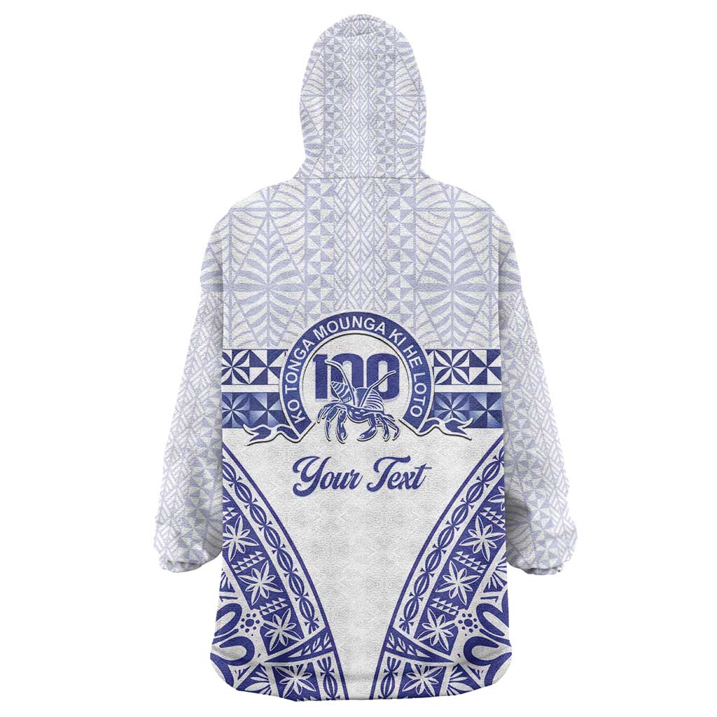 Personalised Queen Salote College Wearable Blanket Hoodie Kolisi Fefine 100th Anniversary Kupesi White LT14 - Polynesian Pride