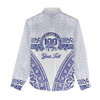 Personalised Queen Salote College Women Casual Shirt Kolisi Fefine 100th Anniversary Kupesi White LT14 - Polynesian Pride