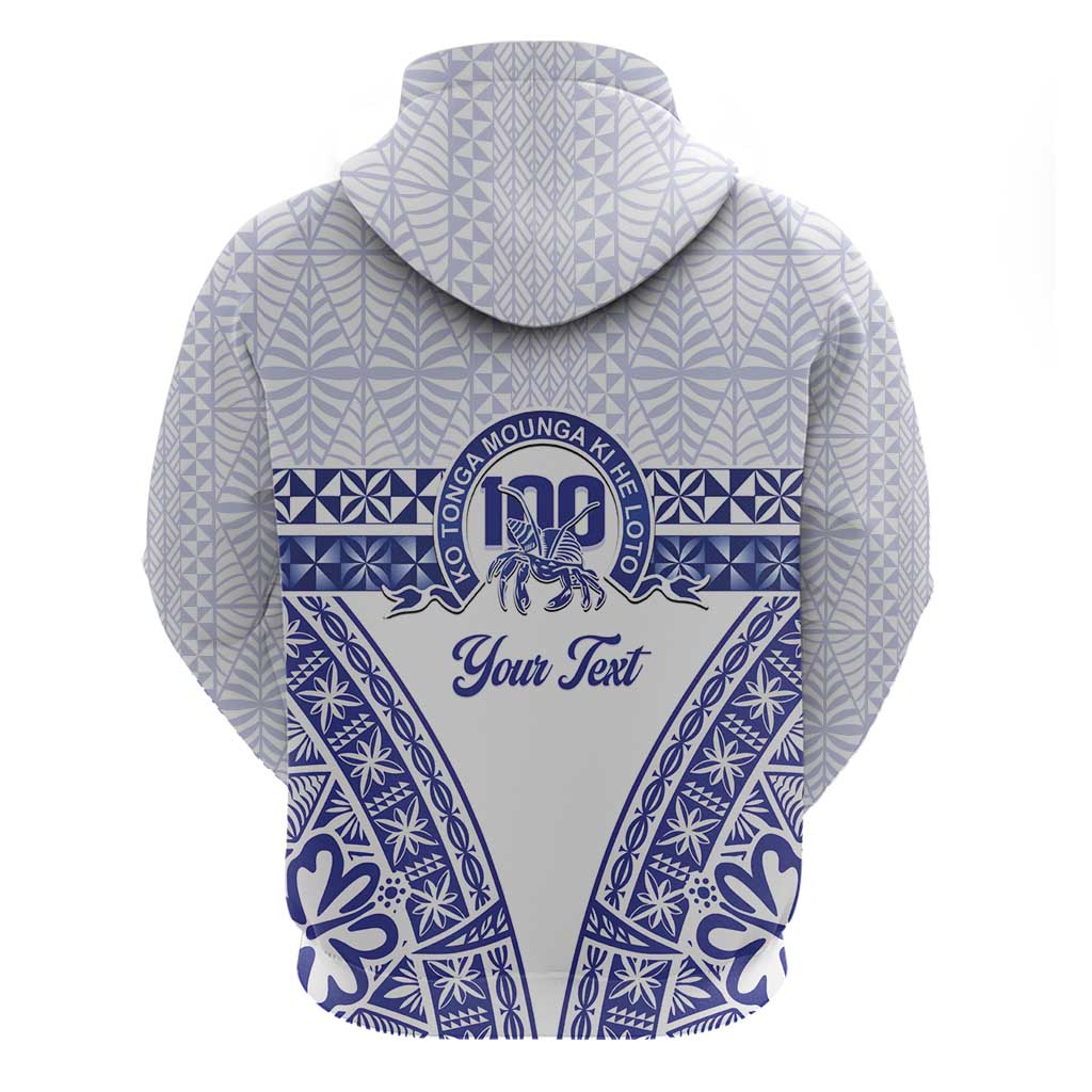 Personalised Queen Salote College Zip Hoodie Kolisi Fefine 100th Anniversary Kupesi White LT14 - Polynesian Pride