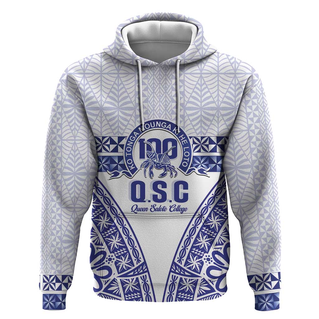 Personalised Queen Salote College Zip Hoodie Kolisi Fefine 100th Anniversary Kupesi White LT14 Pullover Hoodie White - Polynesian Pride