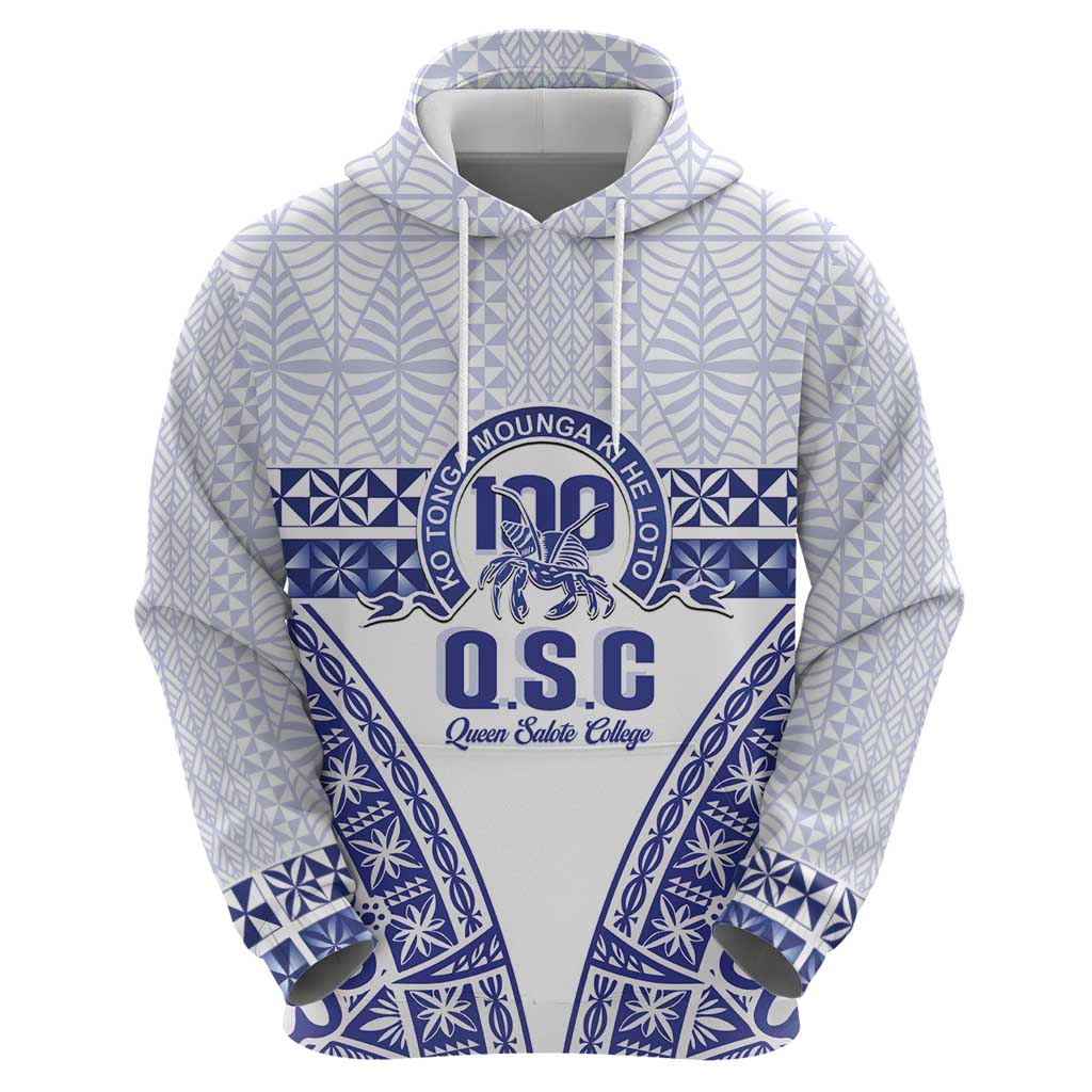 Personalised Queen Salote College Zip Hoodie Kolisi Fefine 100th Anniversary Kupesi White LT14 - Polynesian Pride