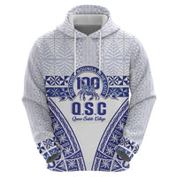 Personalised Queen Salote College Zip Hoodie Kolisi Fefine 100th Anniversary Kupesi White LT14 - Polynesian Pride