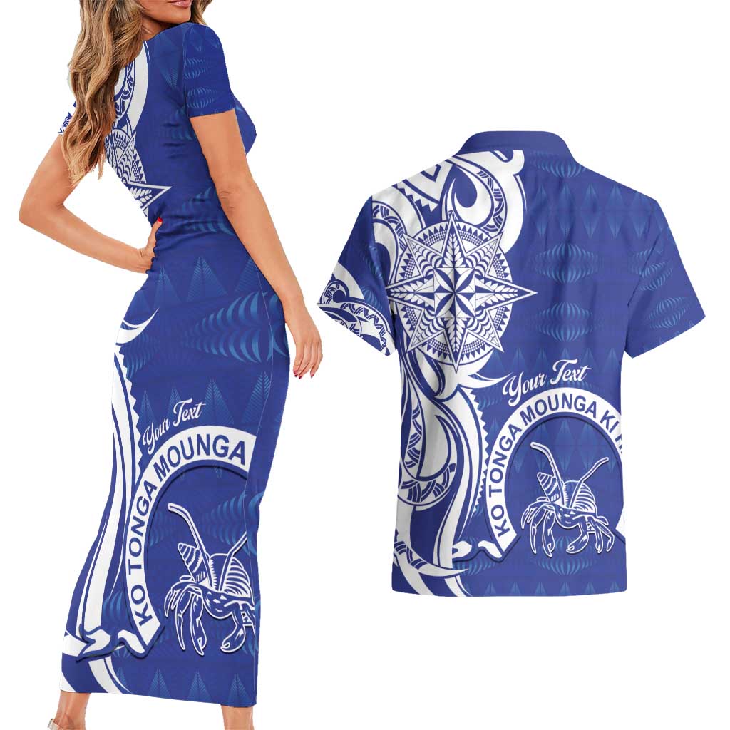 Personalised Queen Salote College Couples Matching Short Sleeve Bodycon Dress and Hawaiian Shirt QSC Est 1926 Ngatu Pattern LT14 - Polynesian Pride