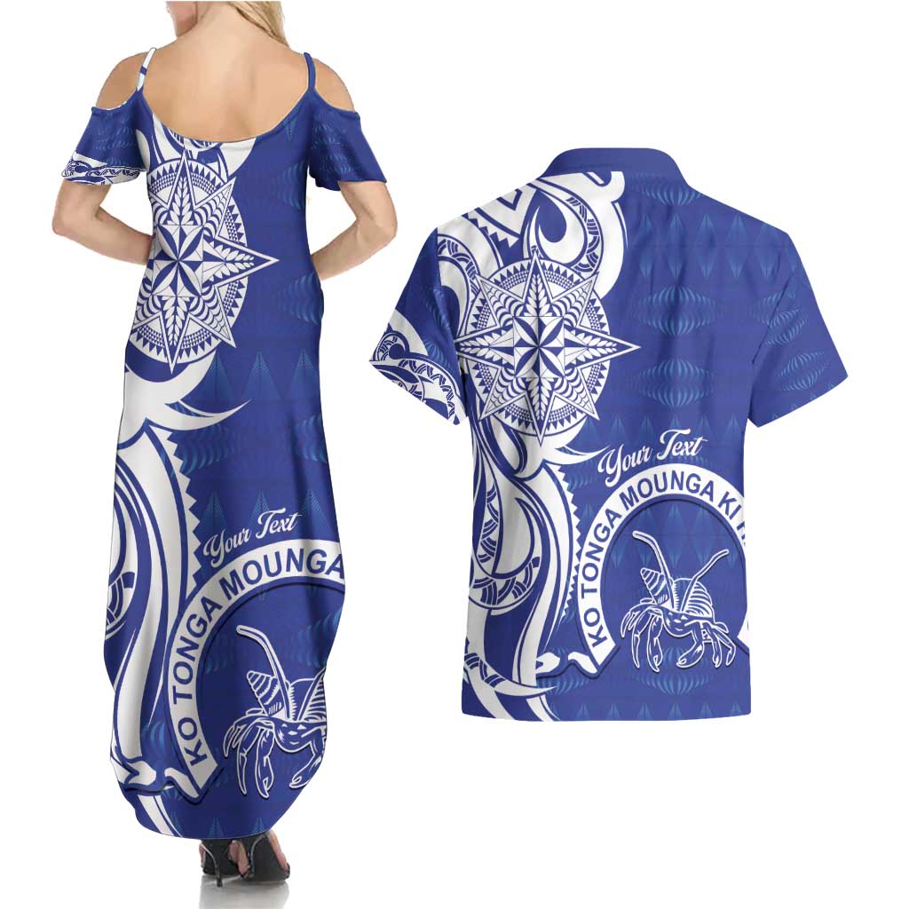 Personalised Queen Salote College Couples Matching Summer Maxi Dress and Hawaiian Shirt QSC Est 1926 Ngatu Pattern LT14 - Polynesian Pride