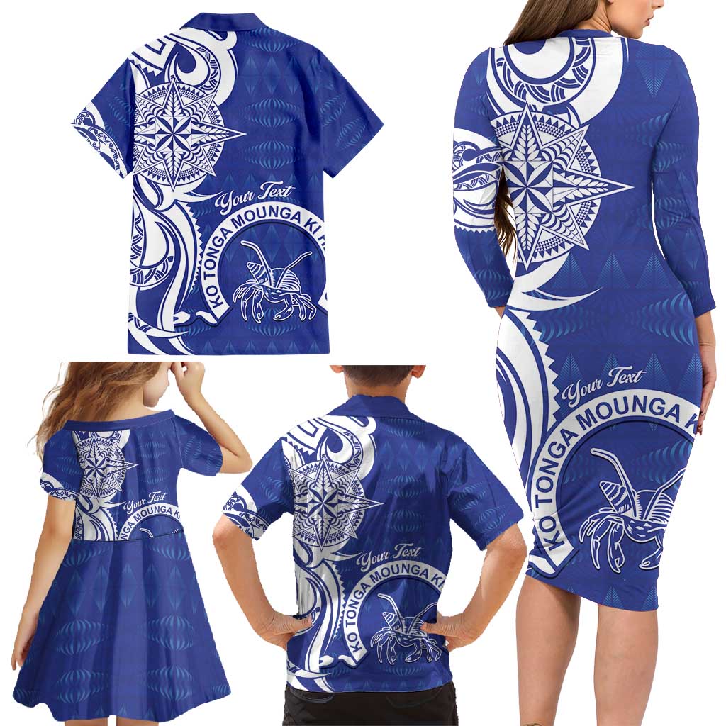 Personalised Queen Salote College Family Matching Long Sleeve Bodycon Dress and Hawaiian Shirt QSC Est 1926 Ngatu Pattern LT14 - Polynesian Pride