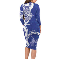 Personalised Queen Salote College Family Matching Long Sleeve Bodycon Dress and Hawaiian Shirt QSC Est 1926 Ngatu Pattern LT14 - Polynesian Pride