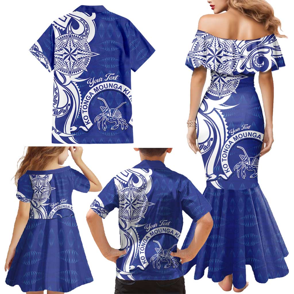 Personalised Queen Salote College Family Matching Mermaid Dress and Hawaiian Shirt QSC Est 1926 Ngatu Pattern LT14 - Polynesian Pride