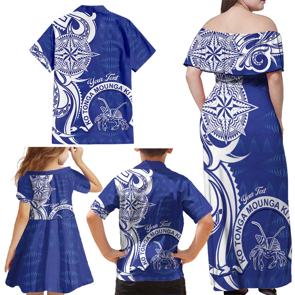Personalised Queen Salote College Family Matching Off Shoulder Maxi Dress and Hawaiian Shirt QSC Est 1926 Ngatu Pattern LT14 - Polynesian Pride