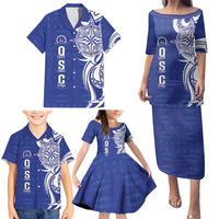 Personalised Queen Salote College Family Matching Puletasi and Hawaiian Shirt QSC Est 1926 Ngatu Pattern LT14 - Polynesian Pride