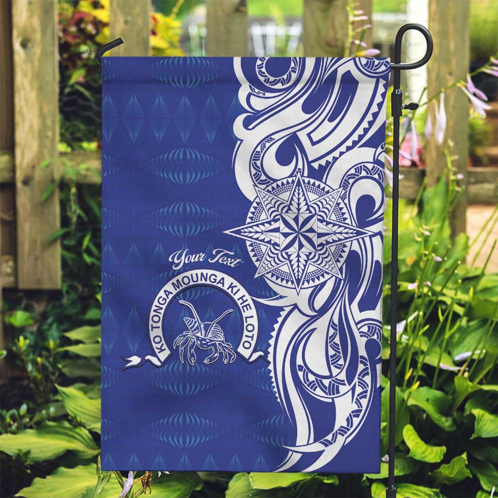 Personalised Queen Salote College Garden Flag QSC Est 1926 Ngatu Pattern LT14 Garden Flag Blue - Polynesian Pride