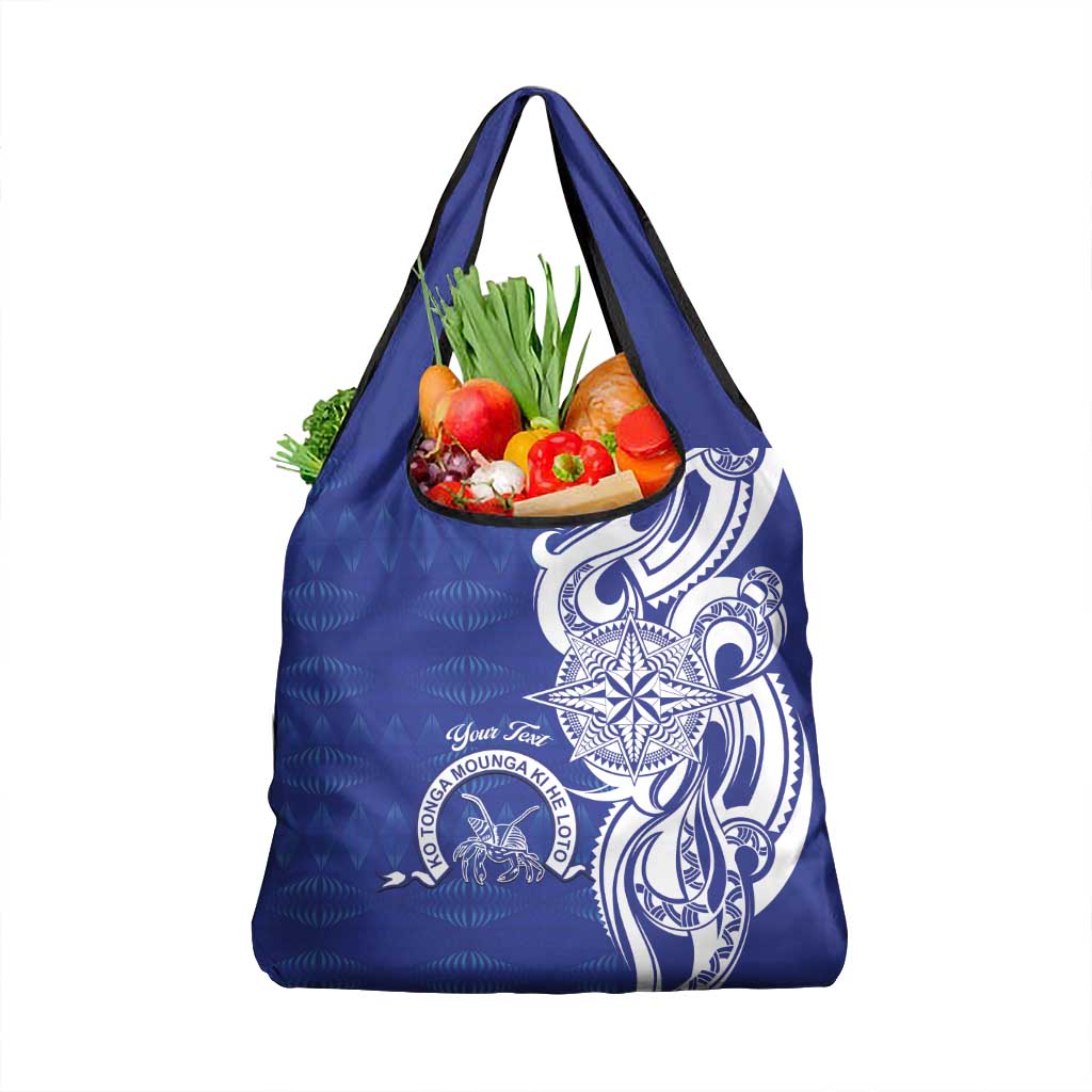 Personalised Queen Salote College Grocery Bag QSC Est 1926 Ngatu Pattern LT14 1-pack One Size Blue - Polynesian Pride