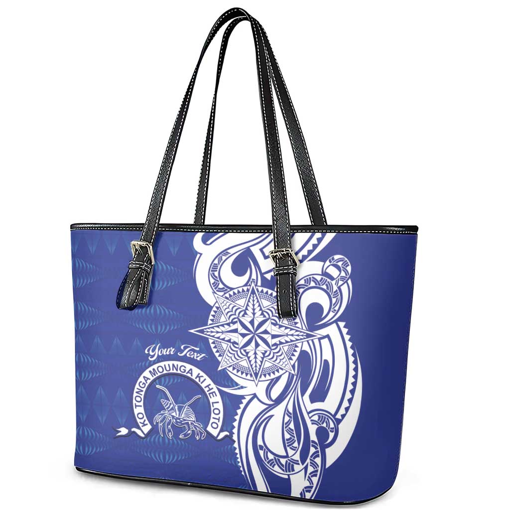 Personalised Queen Salote College Leather Tote Bag QSC Est 1926 Ngatu Pattern LT14 - Polynesian Pride