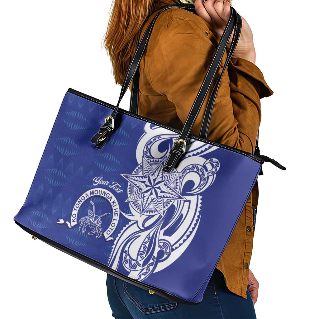 Personalised Queen Salote College Leather Tote Bag QSC Est 1926 Ngatu Pattern LT14 - Polynesian Pride