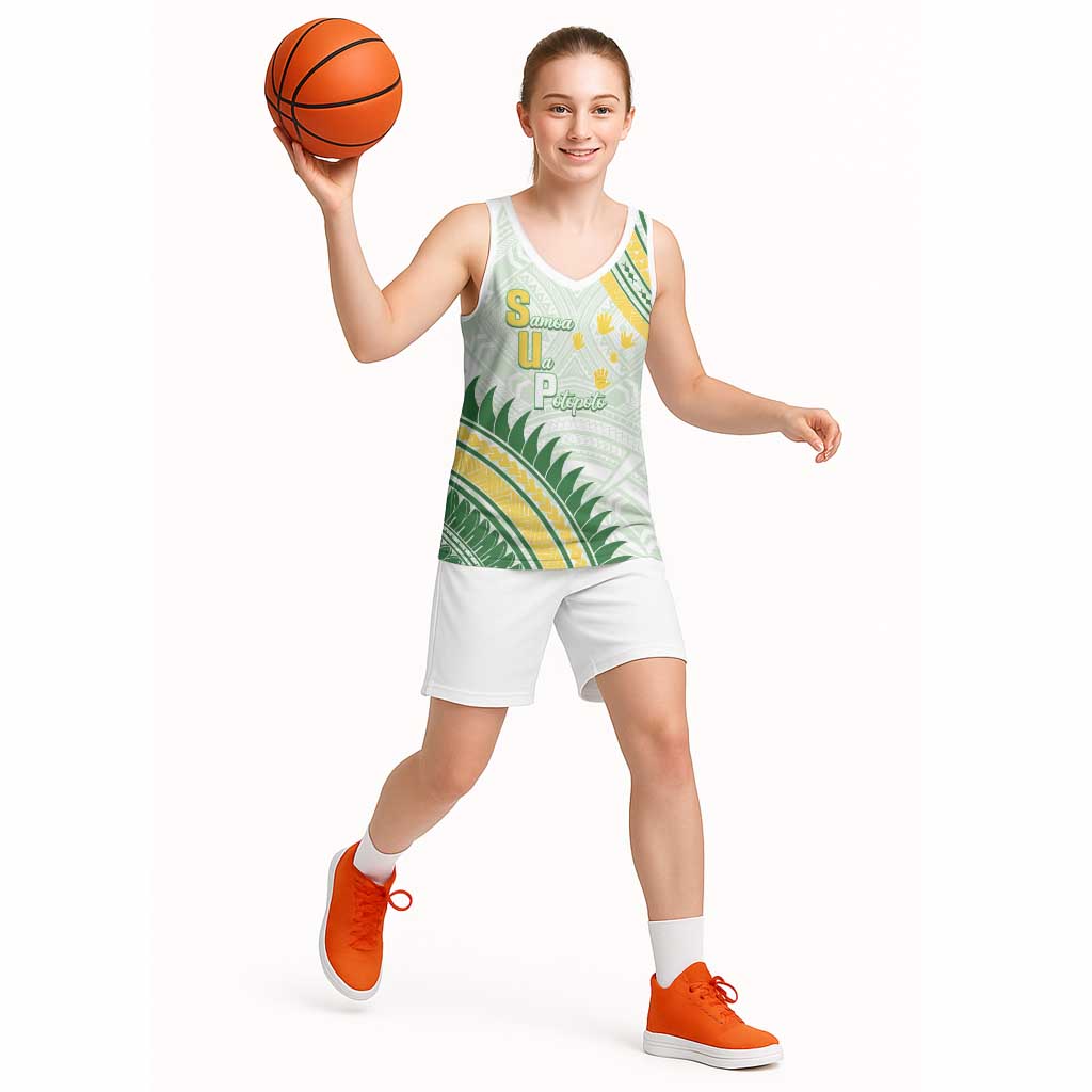Personalised Samoa Ua Potopoto Basketball Jersey SUP Est 2025 Samoan Pattern - Polynesian Pride