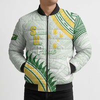 Personalised Samoa Ua Potopoto Bomber Puffer Jacket SUP Est 2025 Samoan Pattern - Polynesian Pride