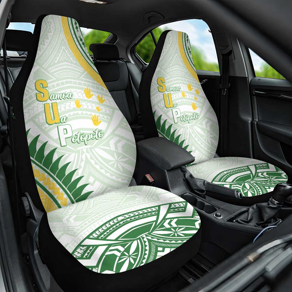 Samoa Ua Potopoto Car Seat Cover SUP Est 2025 Samoan Pattern LT14 One Size White - Polynesian Pride