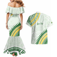 Personalised Samoa Ua Potopoto Couples Matching Mermaid Dress and Hawaiian Shirt SUP Est 2025 Samoan Pattern LT14 - Polynesian Pride