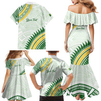 Personalised Samoa Ua Potopoto Family Matching Mermaid Dress and Hawaiian Shirt SUP Est 2025 Samoan Pattern LT14 - Polynesian Pride