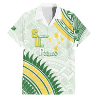 Personalised Samoa Ua Potopoto Family Matching Mermaid Dress and Hawaiian Shirt SUP Est 2025 Samoan Pattern LT14 Dad's Shirt - Short Sleeve White - Polynesian Pride