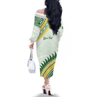 Personalised Samoa Ua Potopoto Family Matching Off The Shoulder Long Sleeve Dress and Hawaiian Shirt SUP Est 2025 Samoan Pattern LT14 - Polynesian Pride