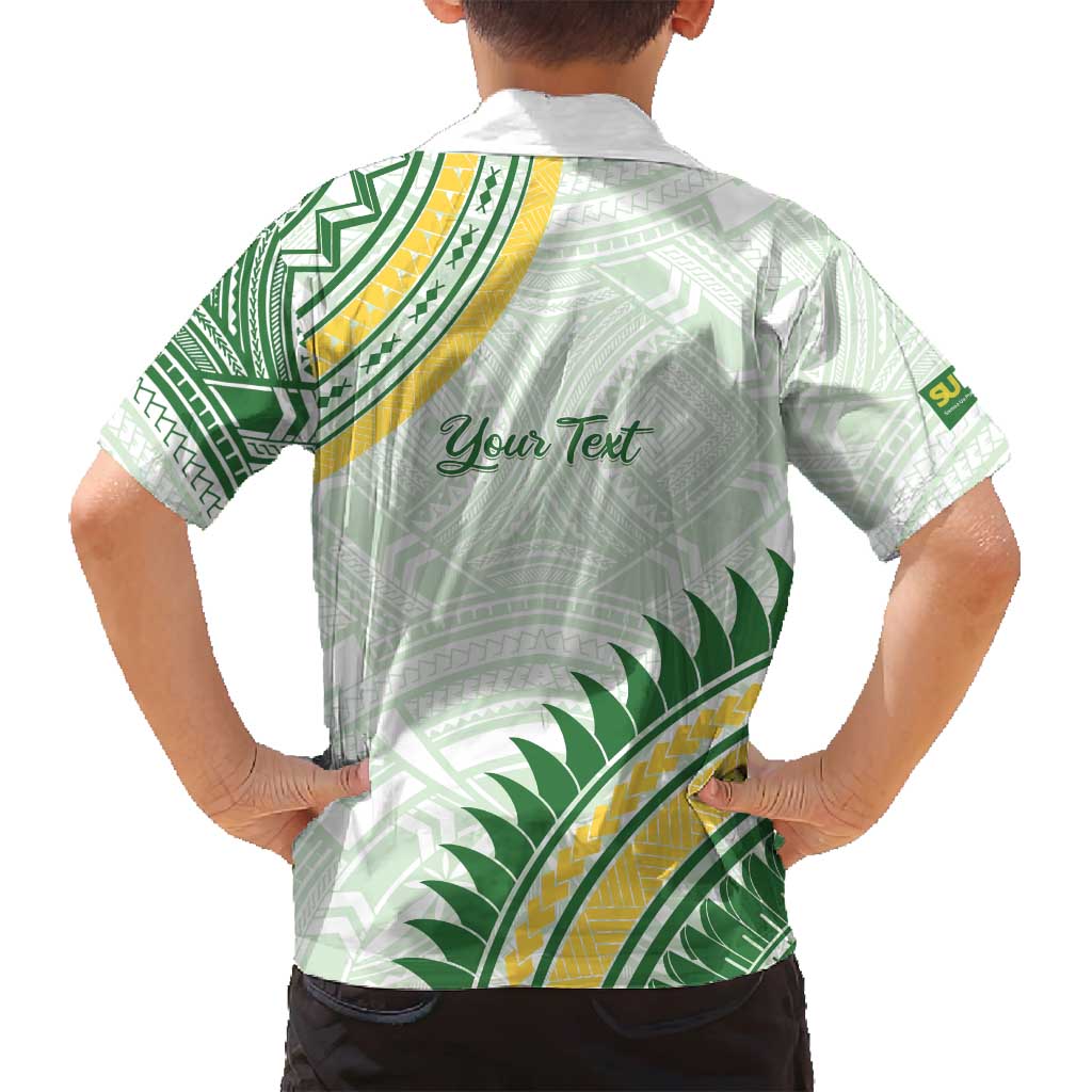 Personalised Samoa Ua Potopoto Family Matching Off Shoulder Maxi Dress and Hawaiian Shirt SUP Est 2025 Samoan Pattern LT14 - Polynesian Pride