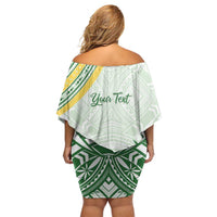 Personalised Samoa Ua Potopoto Family Matching Off Shoulder Short Dress and Hawaiian Shirt SUP Est 2025 Samoan Pattern LT14 - Polynesian Pride