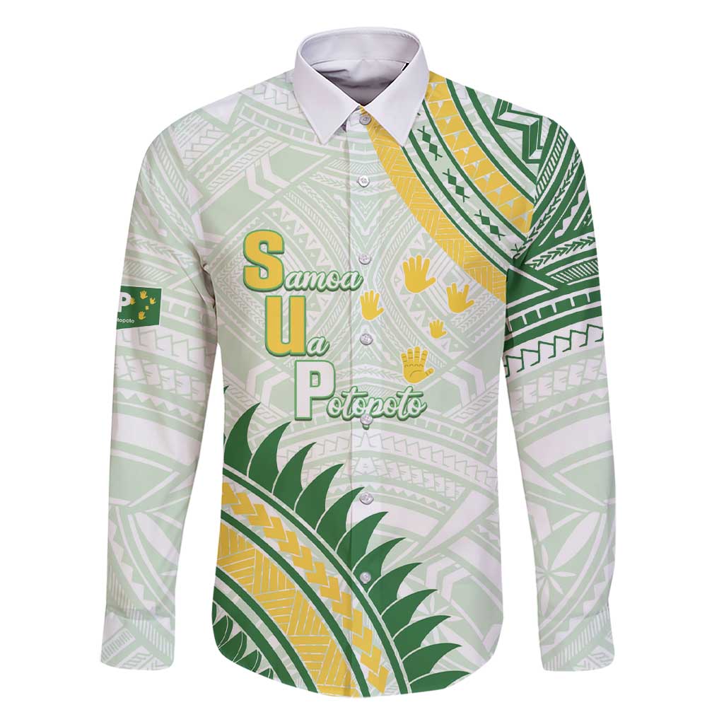 Personalised Samoa Ua Potopoto Family Matching Short Sleeve Bodycon Dress and Hawaiian Shirt SUP Est 2025 Samoan Pattern LT14 Dad's Shirt - Long Sleeve White - Polynesian Pride