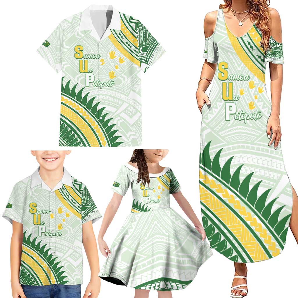 Personalised Samoa Ua Potopoto Family Matching Summer Maxi Dress and Hawaiian Shirt SUP Est 2025 Samoan Pattern LT14 - Polynesian Pride