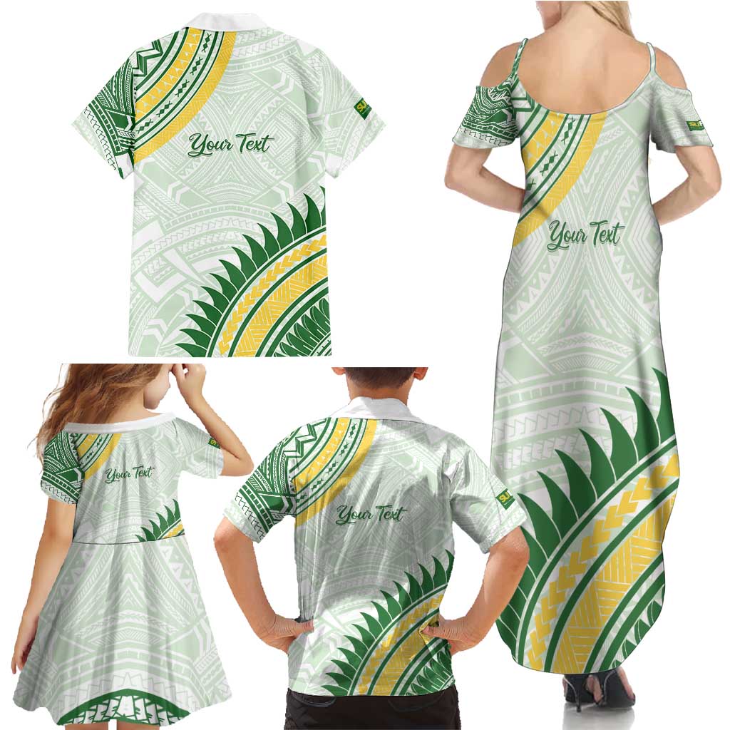 Personalised Samoa Ua Potopoto Family Matching Summer Maxi Dress and Hawaiian Shirt SUP Est 2025 Samoan Pattern LT14 - Polynesian Pride