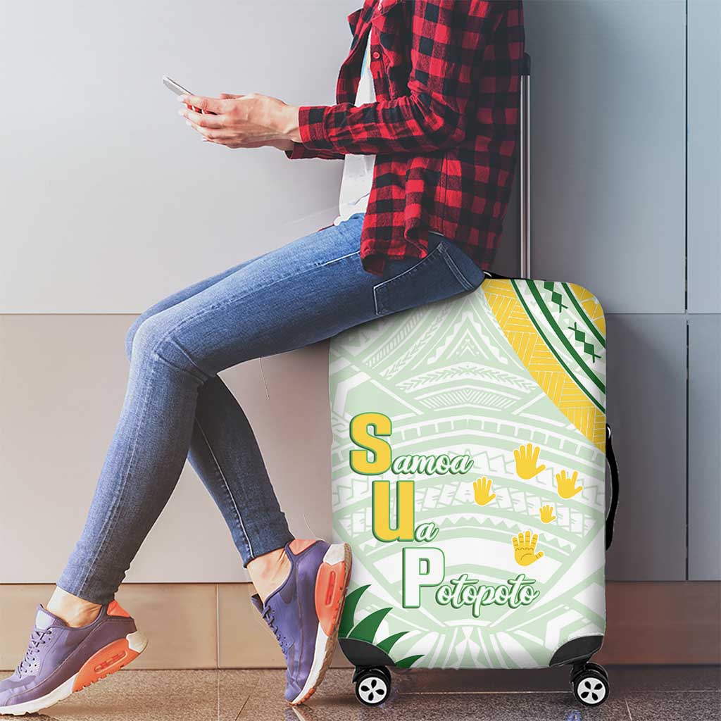 Samoa Ua Potopoto Luggage Cover SUP Est 2025 Samoan Pattern - Polynesian Pride