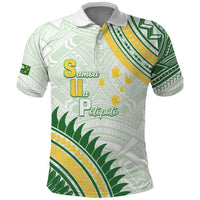 Personalised Samoa Ua Potopoto Polo Shirt SUP Est 2025 Samoan Pattern LT14 White - Polynesian Pride