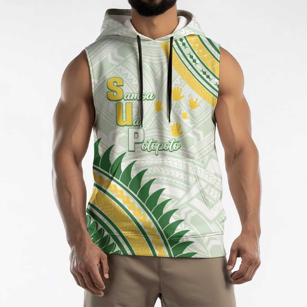 Personalised Samoa Ua Potopoto Sleeveless Hoodie SUP Est 2025 Samoan Pattern - Polynesian Pride