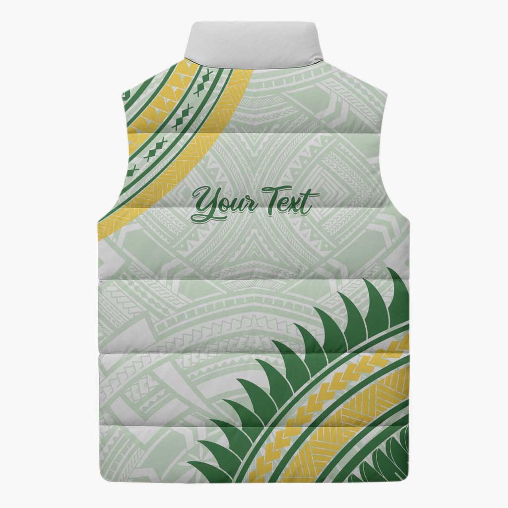 Personalised Samoa Ua Potopoto Sleeveless Puffer Jacket SUP Est 2025 Samoan Pattern - Polynesian Pride