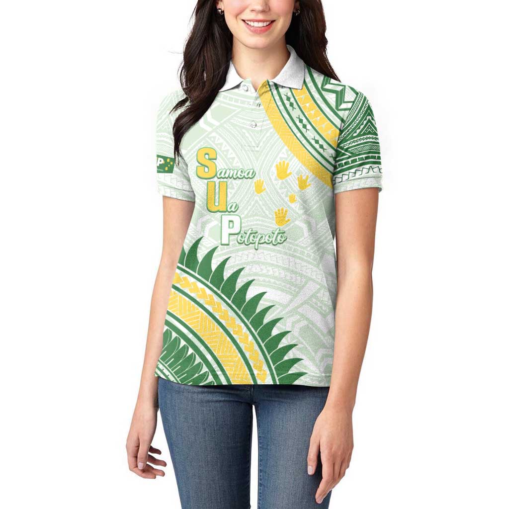 Personalised Samoa Ua Potopoto Women Polo Shirt SUP Est 2025 Samoan Pattern - Polynesian Pride