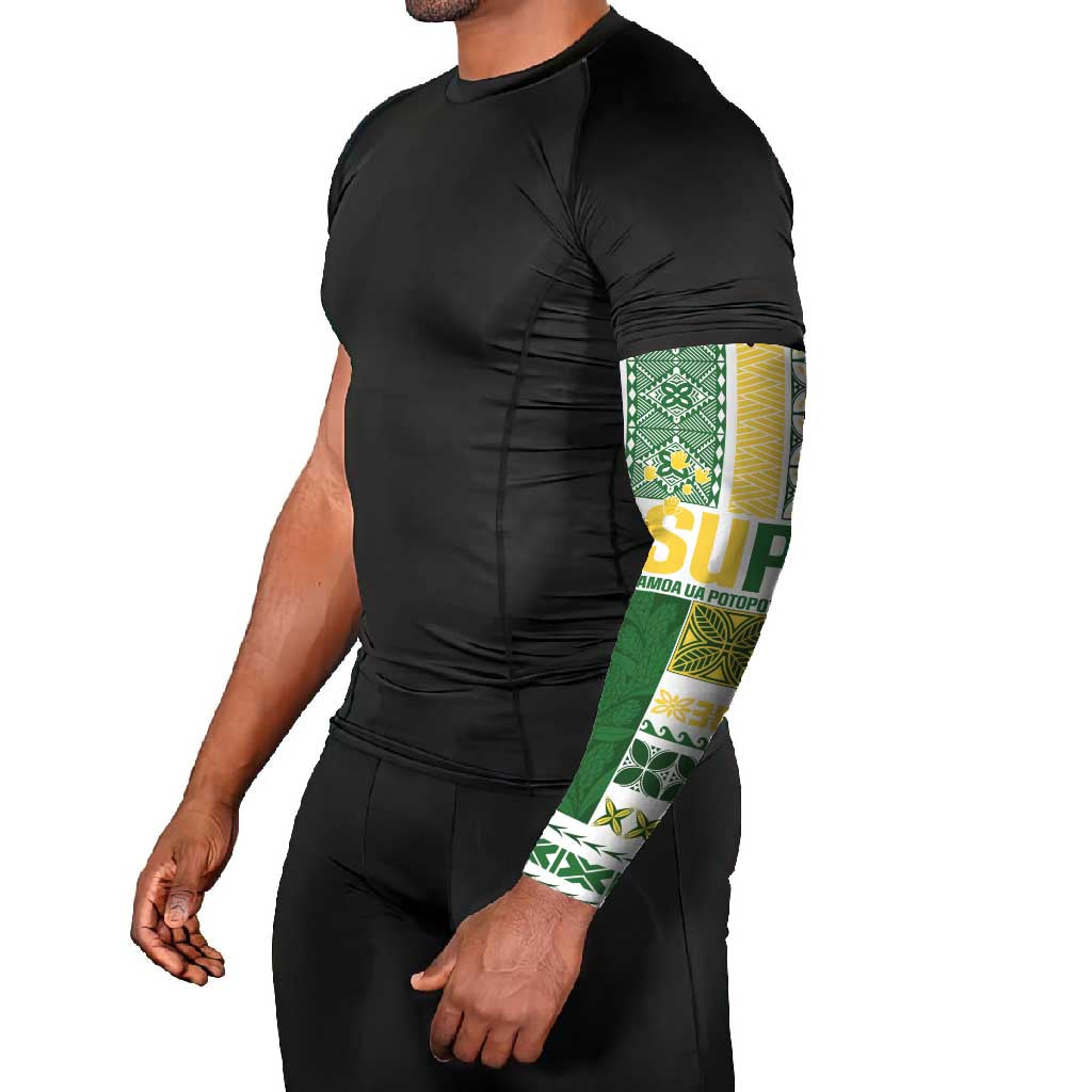 Samoa Uniting Party Arm Sleeves SUP Est 2025 Siapo Pattern - Polynesian Pride