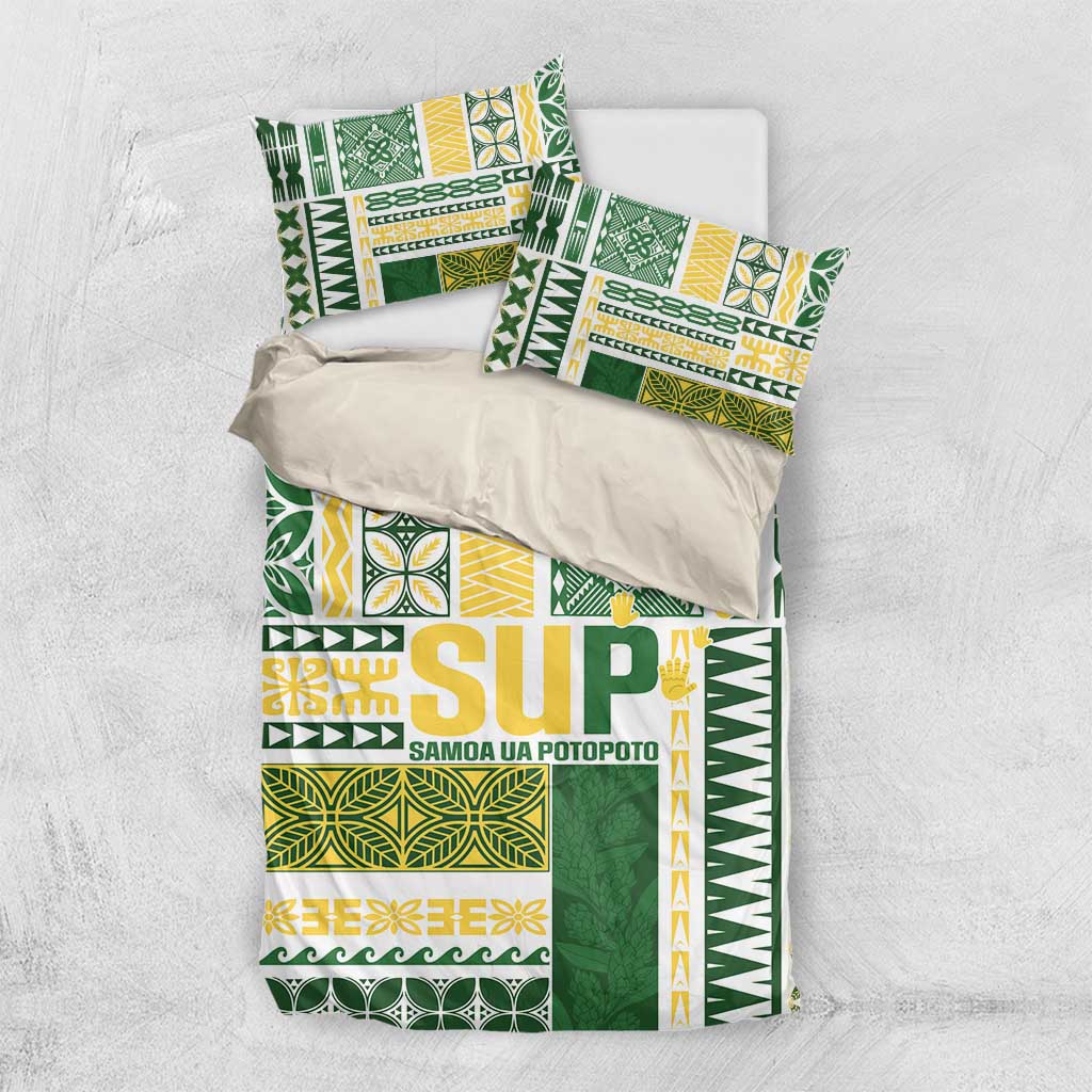 Samoa Uniting Party Bedding Set SUP Est 2025 Siapo Pattern - Polynesian Pride
