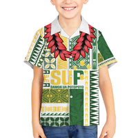 Samoa Uniting Party Family Matching Tank Maxi Dress and Hawaiian Shirt SUP Est 2025 Siapo Pattern - Polynesian Pride
