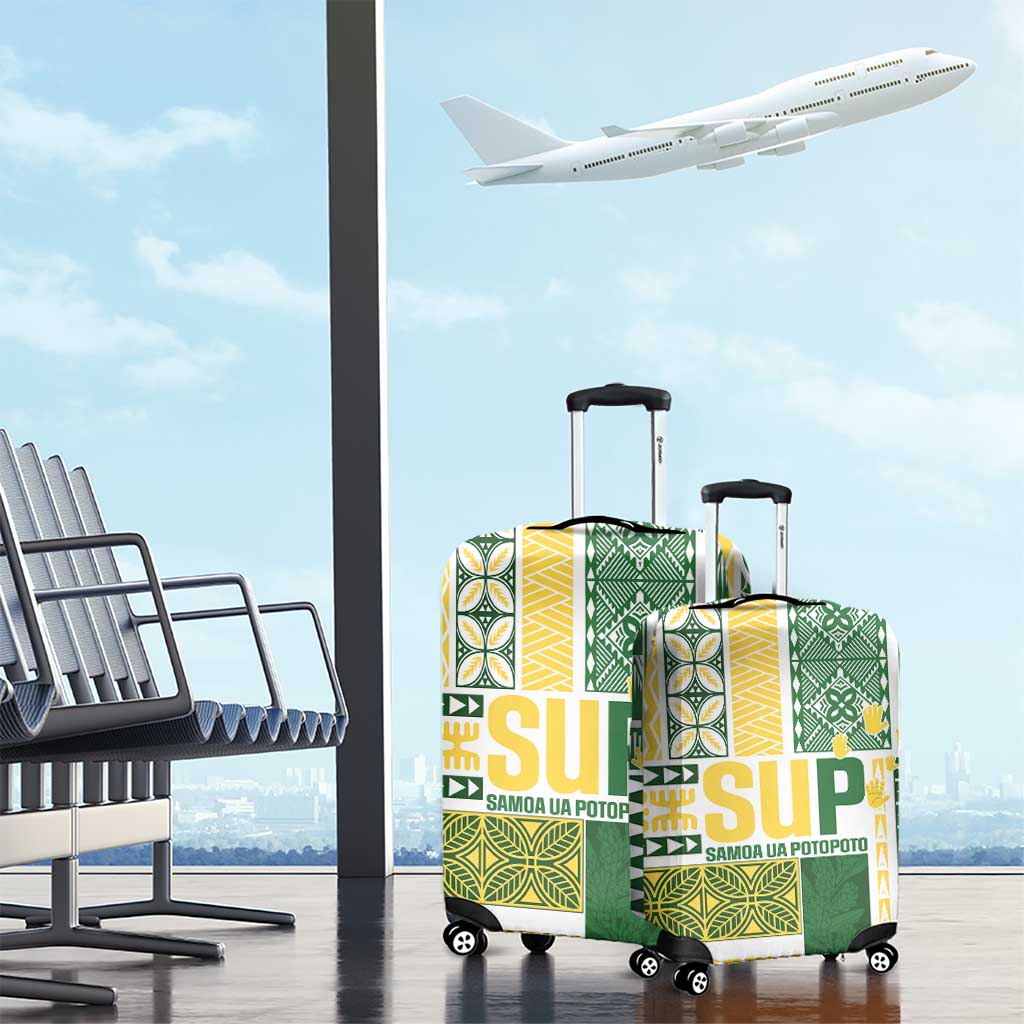 Samoa Uniting Party Luggage Cover SUP Est 2025 Siapo Pattern - Polynesian Pride