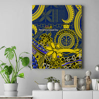 Niue Peniamina Gospel Day Canvas Wall Art Unique Niean Hiapo LT14 Blue - Polynesian Pride