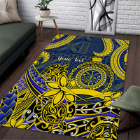 Personalised Niue Peniamina Gospel Day Area Rug Unique Niean Hiapo LT14 Blue - Polynesian Pride