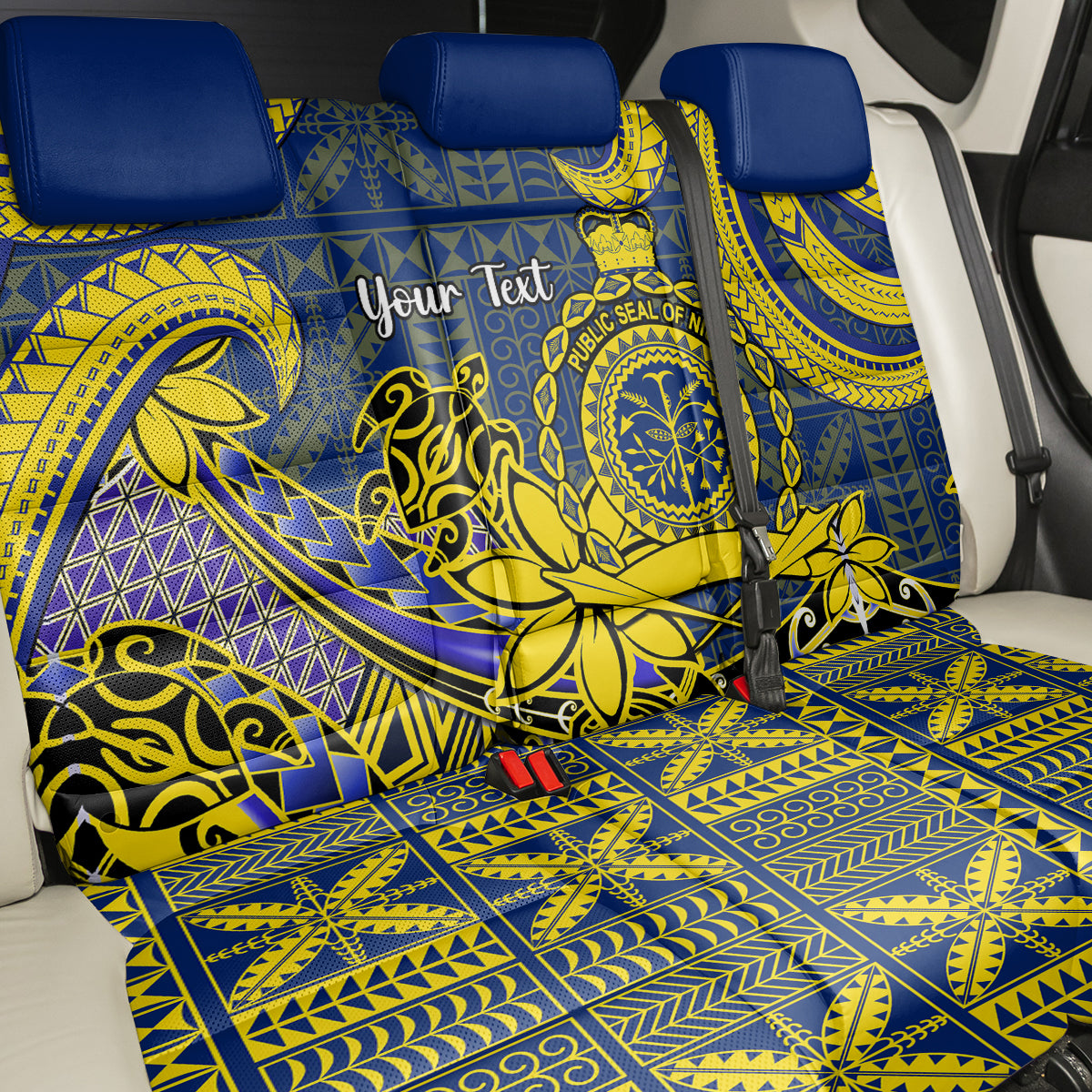 Personalised Niue Peniamina Gospel Day Back Car Seat Cover Unique Niean Hiapo LT14 - Polynesian Pride